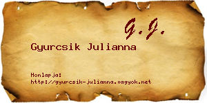 Gyurcsik Julianna névjegykártya